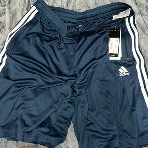 Adidas Men's Designed To Move Blue 3-Stripe Primeblue Shorts
H20840